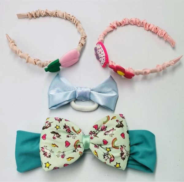 Renkli Desenli Taç Toka Bandana Set - Image 1