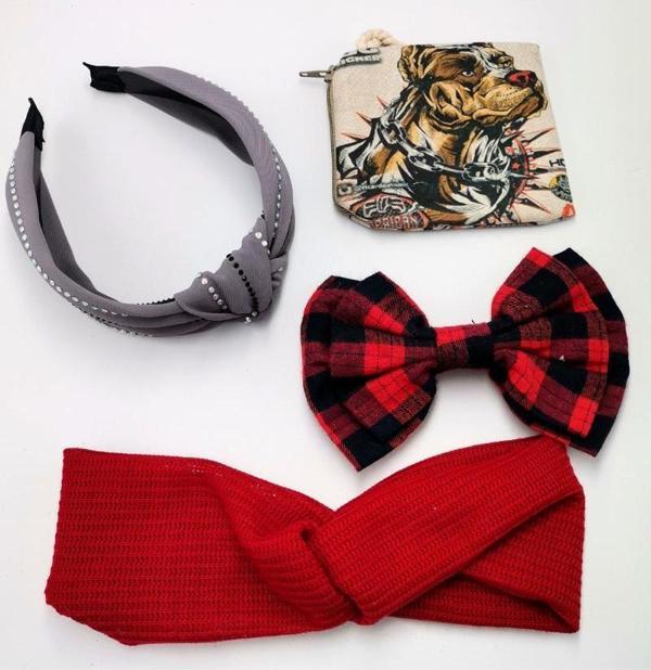 Renkli Desenli Taç Toka Bandana Set - Image 1