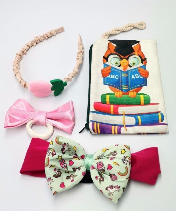 Renkli Desenli Taç Toka Bandana Set - Image 1