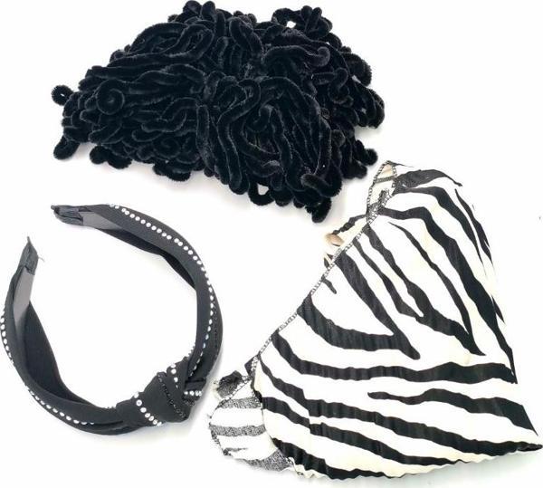 Renkli Desenli Taç Toka Bandana Set - Image 1