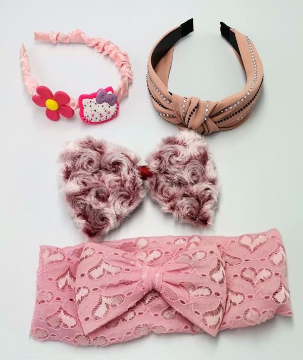 Renkli Desenli Taç Toka Bandana Set - Image 1