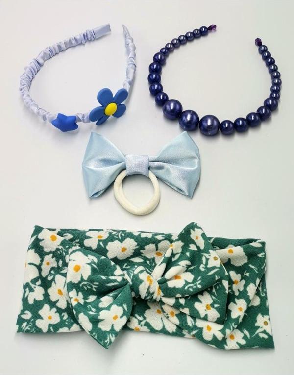 Renkli Desenli Taç Toka Bandana Set - Image 1