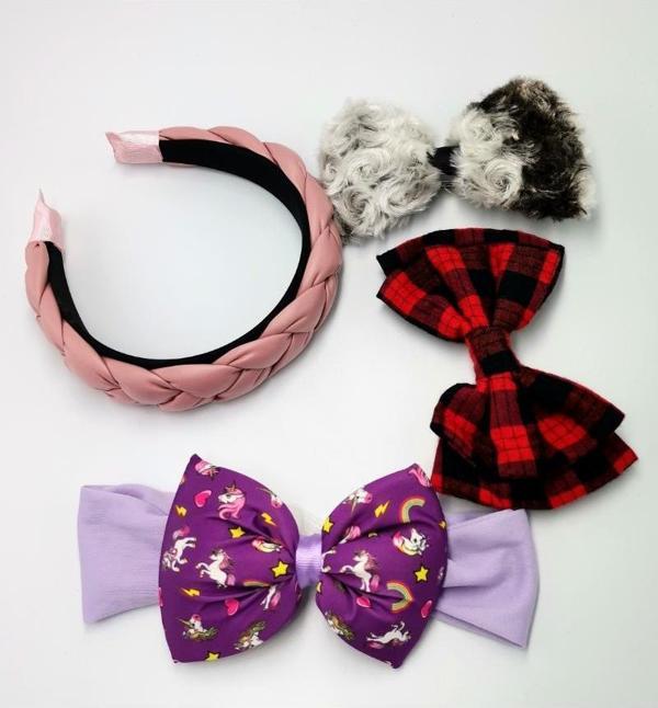 Renkli Desenli Taç Toka Bandana Set - Image 1