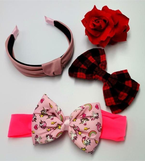 Renkli Desenli Taç Toka Bandana Set - Image 1
