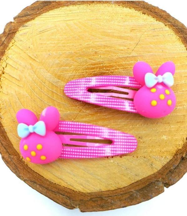 Pembe Renk Figürlü Çıt Çıt Çocuk Tokası - Image 1