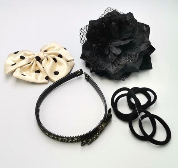 Renkli Desenli Taç Toka Bandana Set - Image 1