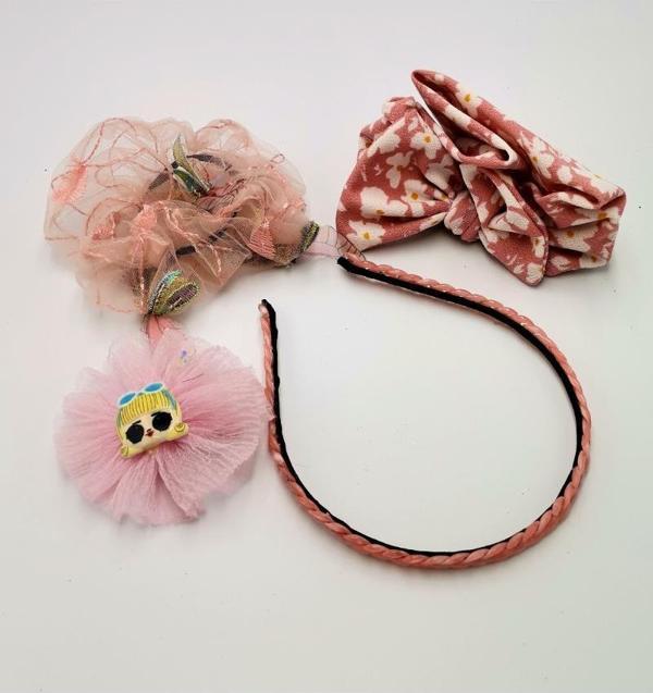 Renkli Desenli Taç Toka Bandana Set - Image 1