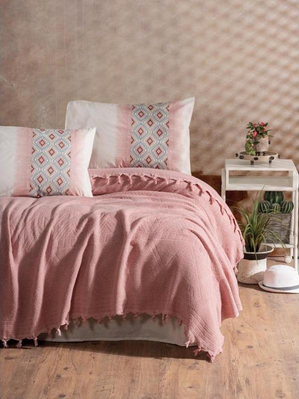 Cotton Box Jakarlı Papina Çift Kişilik Pike Takımı Pudra - Image 1