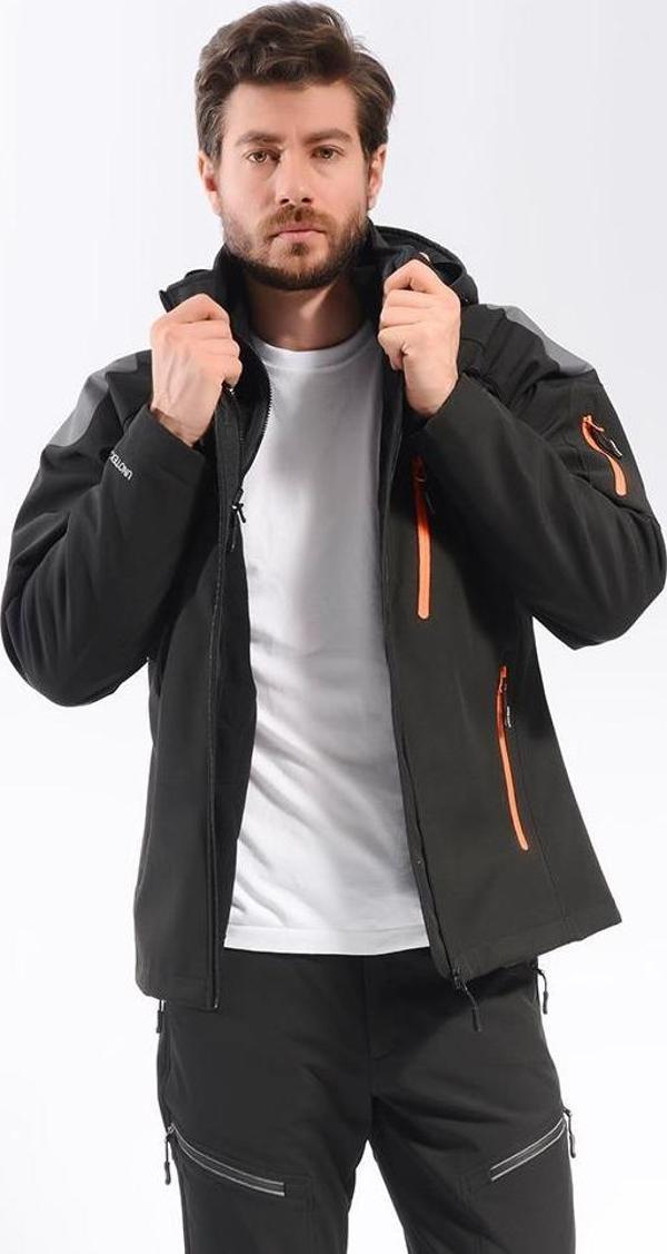FreeCamp 3in1 Softshell Erkek Ceket-SİYAH - Image 1