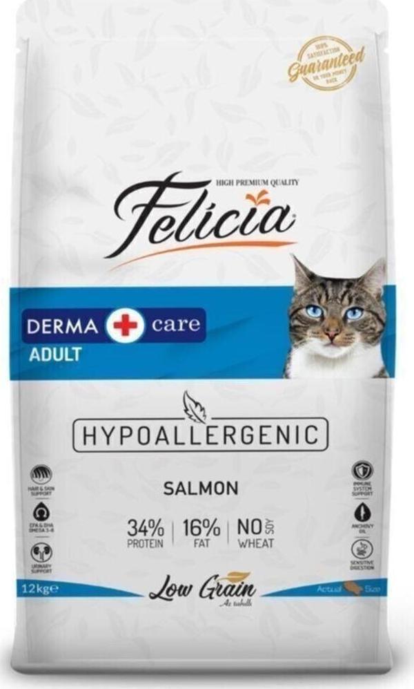 Felicia Az Tahıllı 12 Kg Yetişkin Somonlu Hypoallergenic Kedi Maması - Image 1