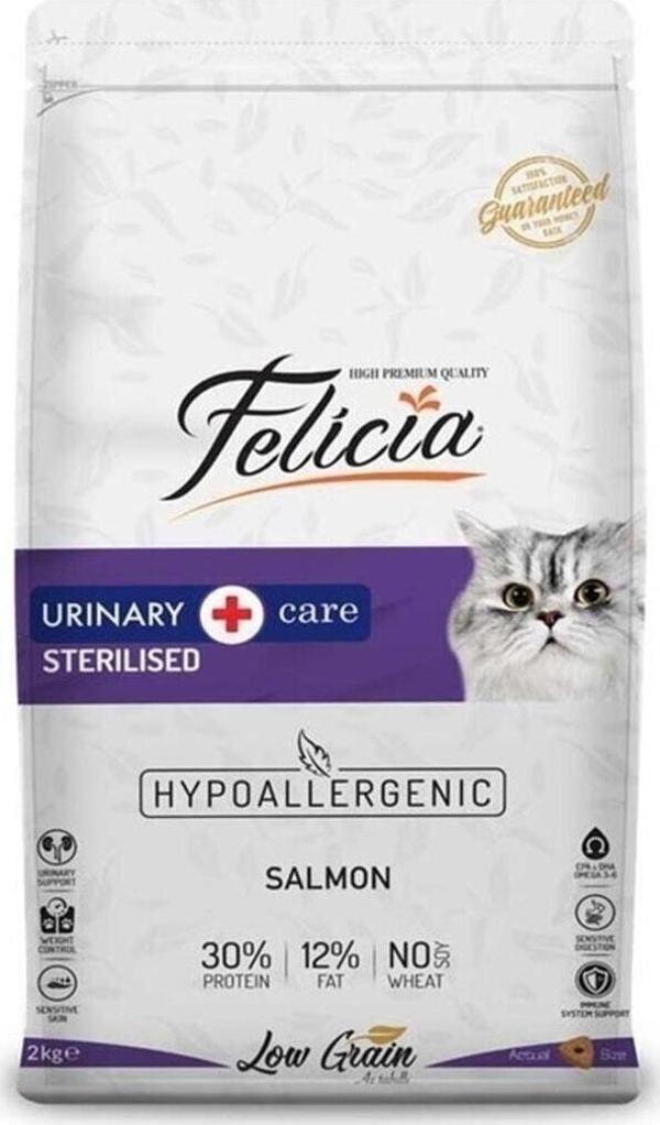 Felicia Somonlu Sterilised Kısırlaştırılmış Hypoallergenic Az Tahıllı Kedi Maması 2 Kg - Image 1