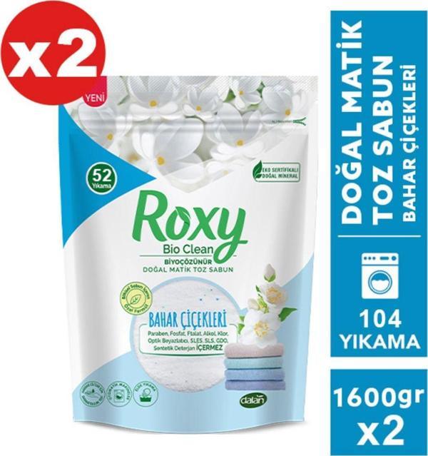 Dalan Roxy Bio Clean Matik Toz Sabun Bahar Çiçekleri 1600 gr X 2 Adet - Image 1