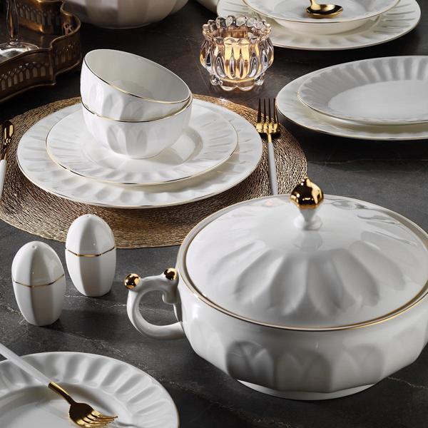 Aryıldız Bone Lotus 12 Kişilik 60 Parça Yemek Takımı - Image 1
