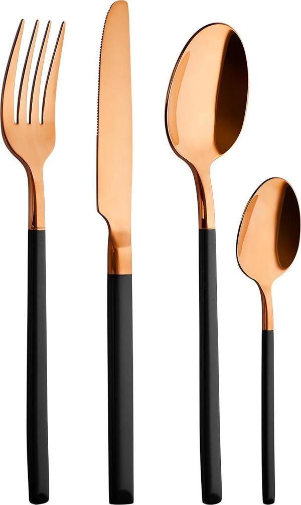 Aryıldız Soho Prestige Bronz Siyah Çatal Kaşık Bıçak 24 Parça - Image 1
