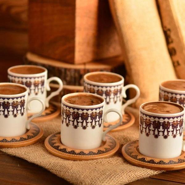 Bambum Menengiç 6 Kişilik Türk Kahve Fincan Takımı - Image 1