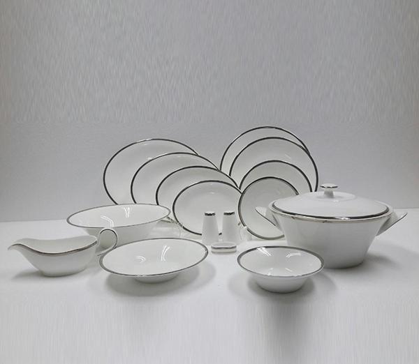 Evaliza Coupe Paisley Platin 60 Parça 12 Kişilik Yemek Takımı - Image 1