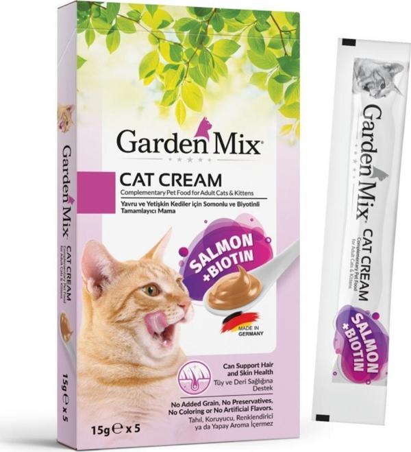 Garden Mix Somonlu ve Biotinli Kedi Ödülü 5 x 15 gr - Image 1