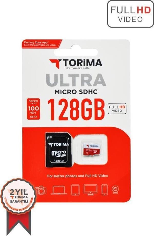Torima Siyah Kırmızı Ultra Micro SDHC 128 GB Hafıza Kartı - Image 1