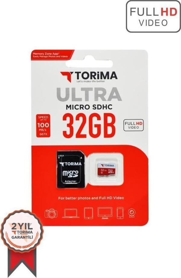 Torima Siyah Kırmızı Ultra Micro SDHC 32 GB Hafıza Kartı - Image 1
