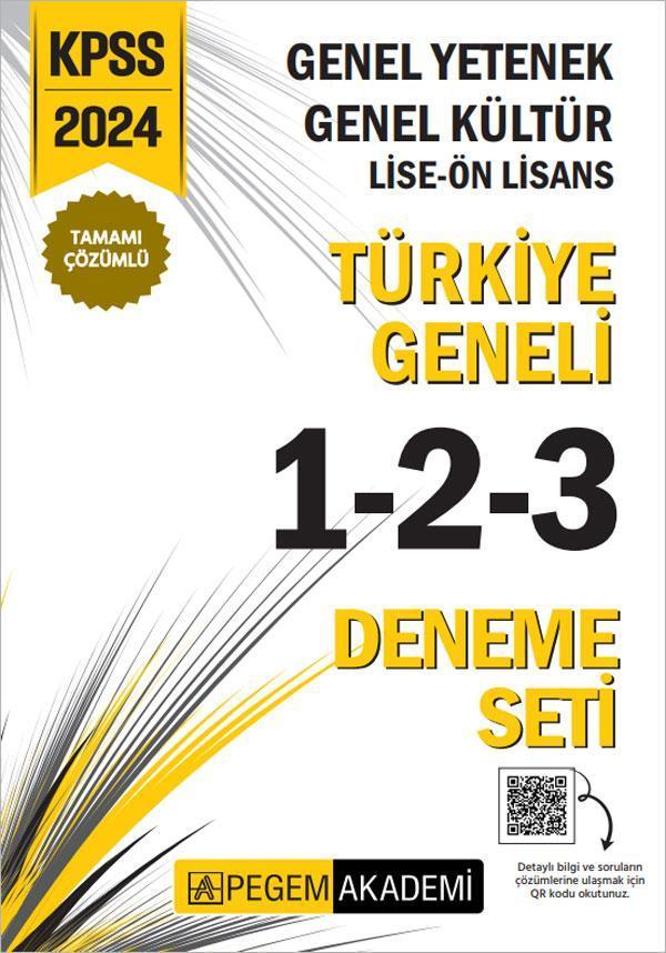 2024 KPSS Genel Yetenek Genel Kültür Lise-Ön Lisans Tamamı Çözümlü Türkiye Geneli Tamamı Çözümlü 1-2 - Pegem Akademi Yayıncılık - Image 1