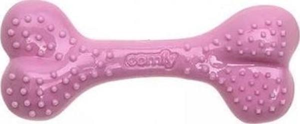 Aquael Comfy Toy Kemik Şeklinde Çilek Aromalı Köpek Oyuncağı Pembe 12.5 Cm - Image 1