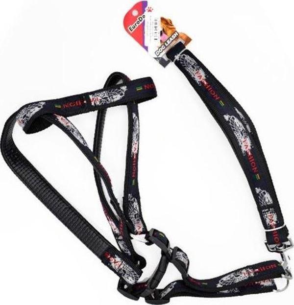 Euro Dog Köpek Uzatma Tasması ve Göğüs Tasması Takımı Siyah 26 Mm 120 Cm - Image 1