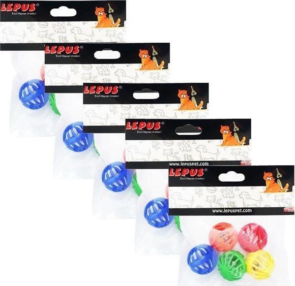 Lepus Zilli Kafes Top Kedi Oyuncağı 5 Adet - Image 1