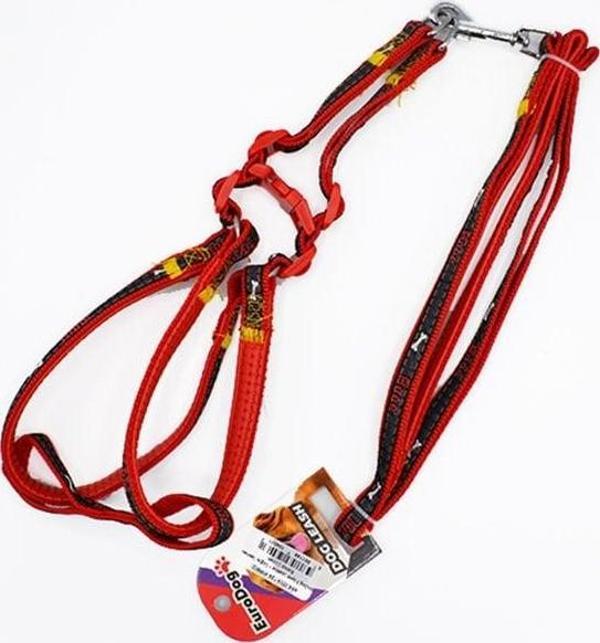 Euro Dog Köpek Uzatma Tasması ve Göğüs Tasması Kırmızı 120 Cm - Image 1
