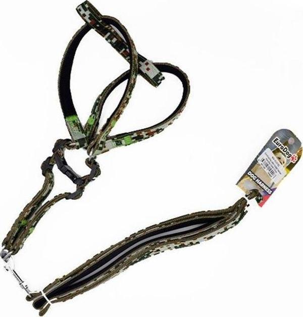Euro Dog Köpek Uzatma Tasması ve Göğüs Tasması Takımı Kamuflaj 25 Mm 120 Cm - Image 1