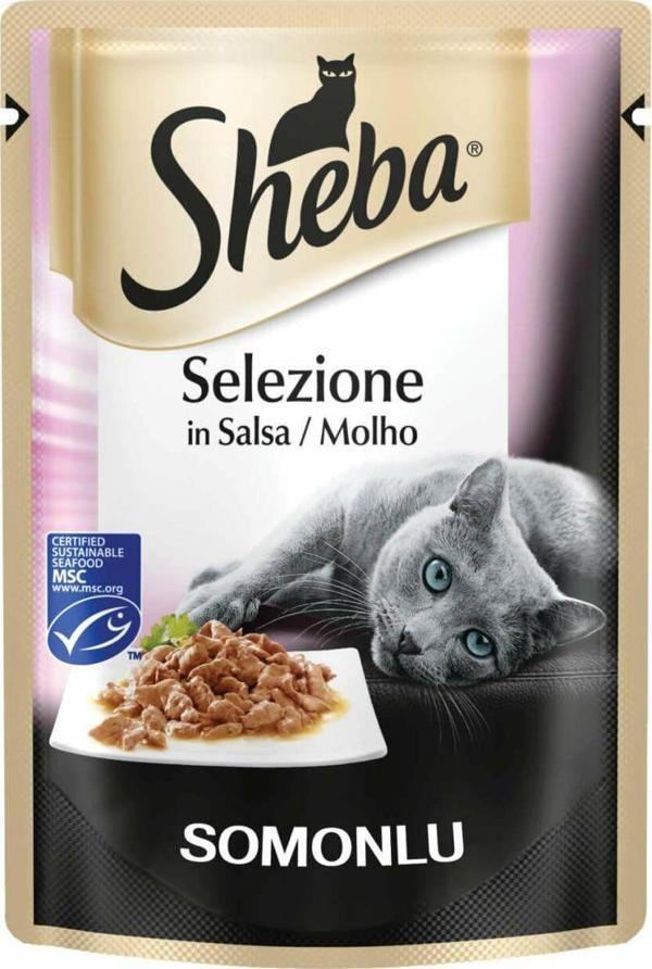 Sheba Selection Soslu Somonlu Yetişkin Konserve Kedi Maması 85 Gr - Image 1