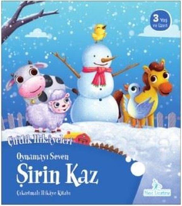 Oynamayı Seven Şirin Kaz-Çıkartmalı Hikaye Kitabı-Çiftlik Hikayeleri - Mavi Uçurtma - Image 1