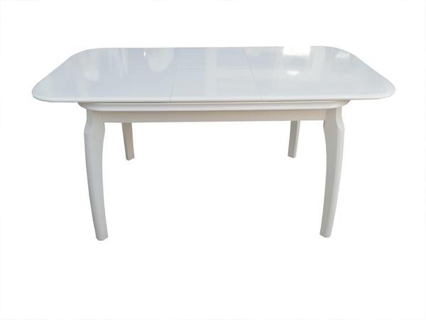 Masa MUZ 12559 Klasik Model Kayın Ayak Parlak BEYAZ Orta Açıl Sağlam Masa El Yapı - Image 1
