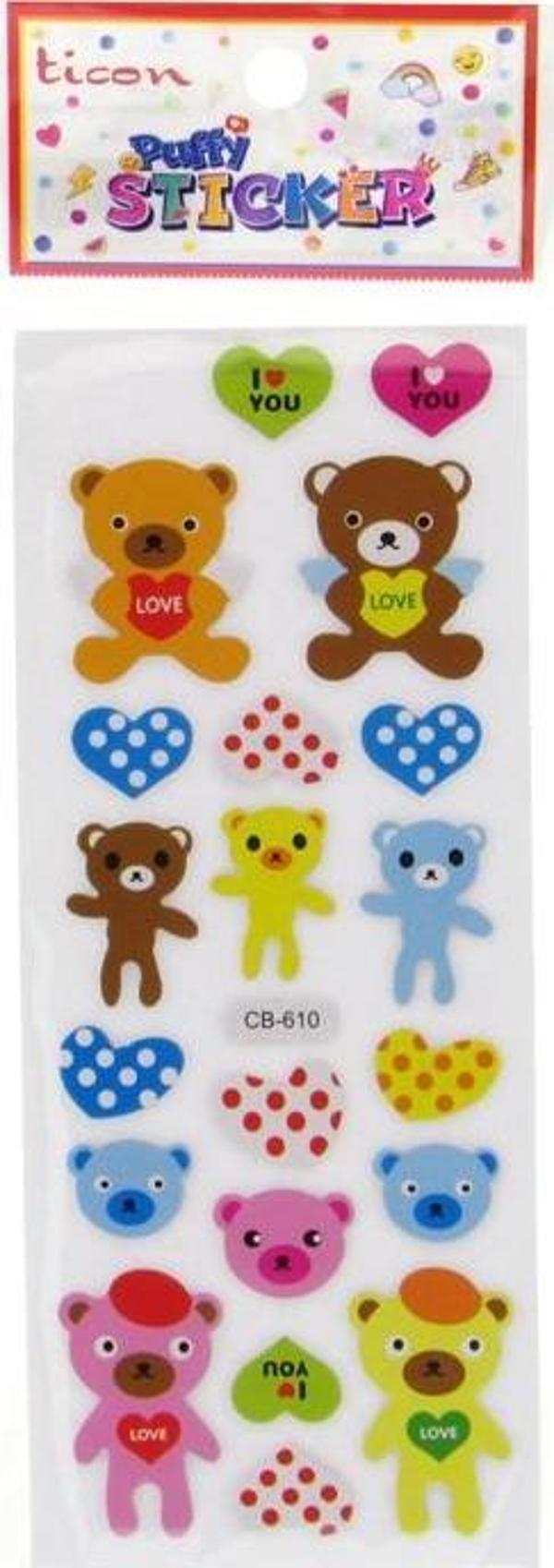 Ticon Puffy Sticker Hayvan Figürler Tps-007/19 (20 Li Paket) - Image 1
