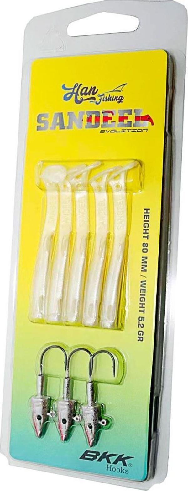 HanFish Sandeel 80mm 5+3 Silikon Yem SL-800 Peary White - Image 1