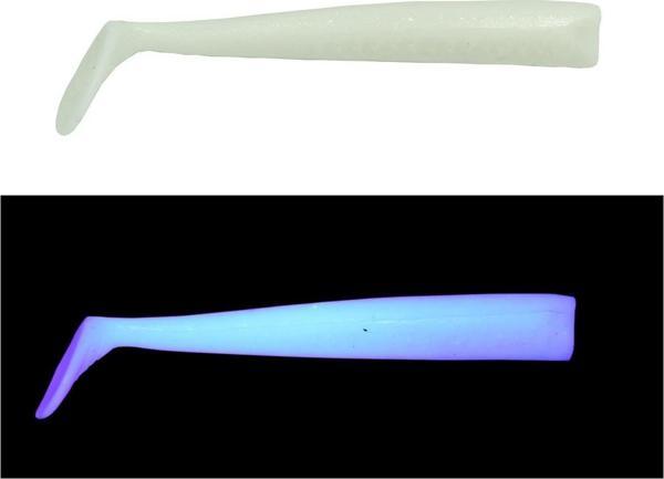 Mef Sargan 10cm 3 Adet Silikon Yem UV Beyaz Glow - Image 1