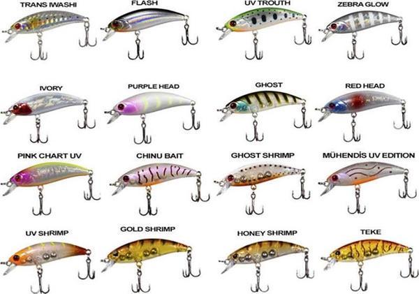 Ryuji Baby Minnow Sinking 5cm 4.5gr Sinking Maket Balık UV Shrimp - Image 1