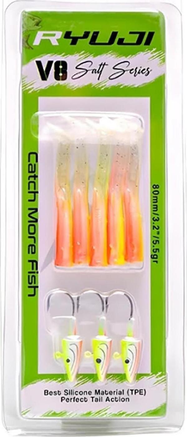 Ryuji V8 8cm 5.5gr Silikon Yem Lemon Back UV - Image 1