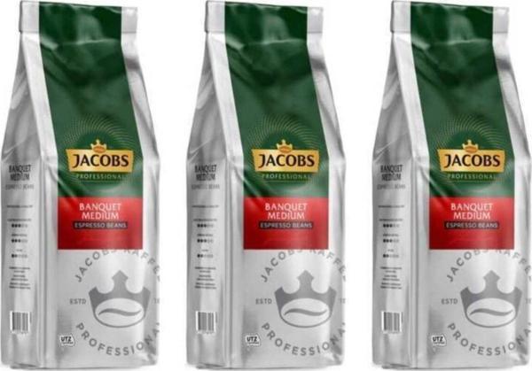 Jacobs Banquet Medium Espresso Beans Çekirdek Kahve 1000 Gr X 3 Paket - Image 1