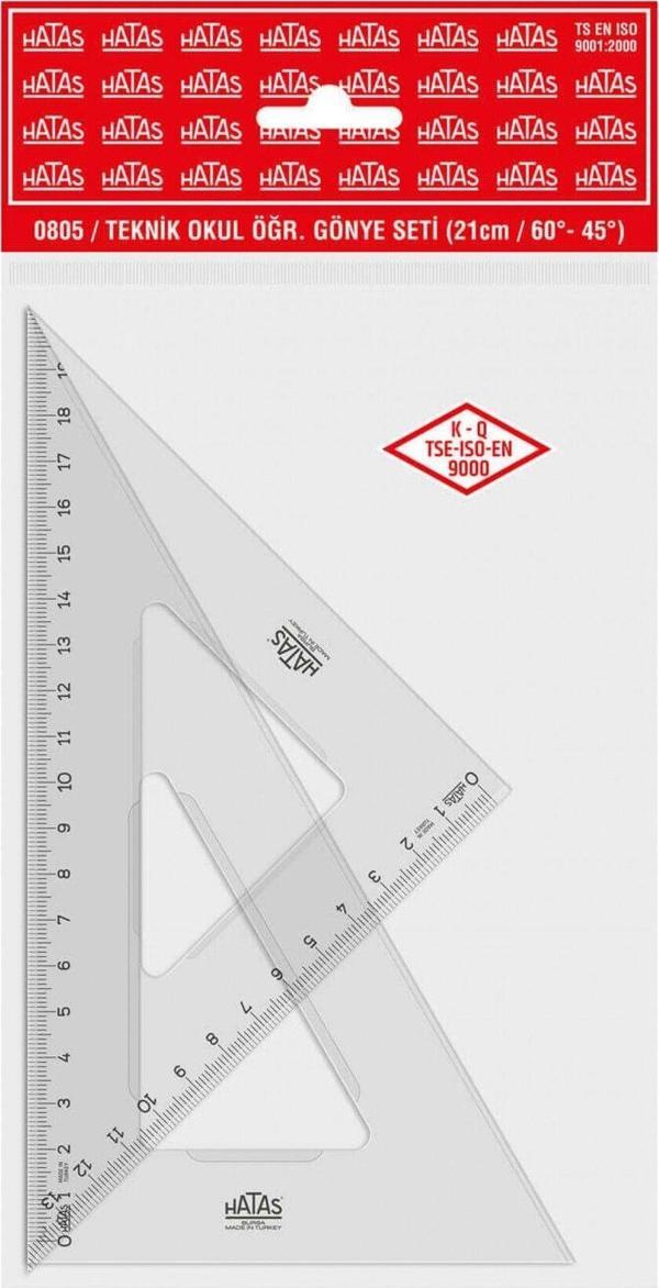 HATAS Teknik Okul Gönye Seti 21cm 0805 - Image 1