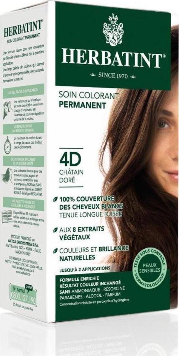 HERBATINT 4D Golden Chestnut (Altın Kahve) 150 ml Bitkisel Saç Boyası - Image 1