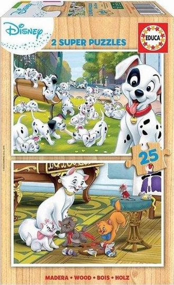 Educa Disney Animals 2x25 Parça Ahşap Puzzle - Image 1