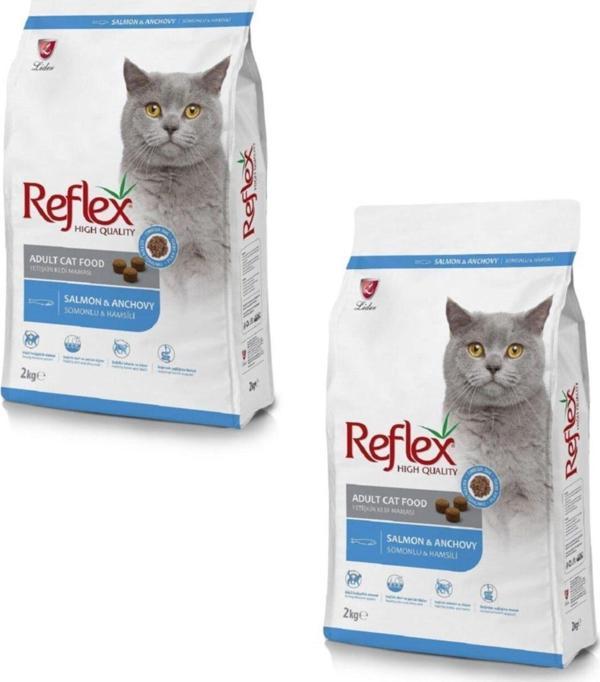 Reflex Salmon Anchovy Somonlu Ve Hamsili Yetişkin Kedi Maması 2 Kg (2 Adet) - Image 1