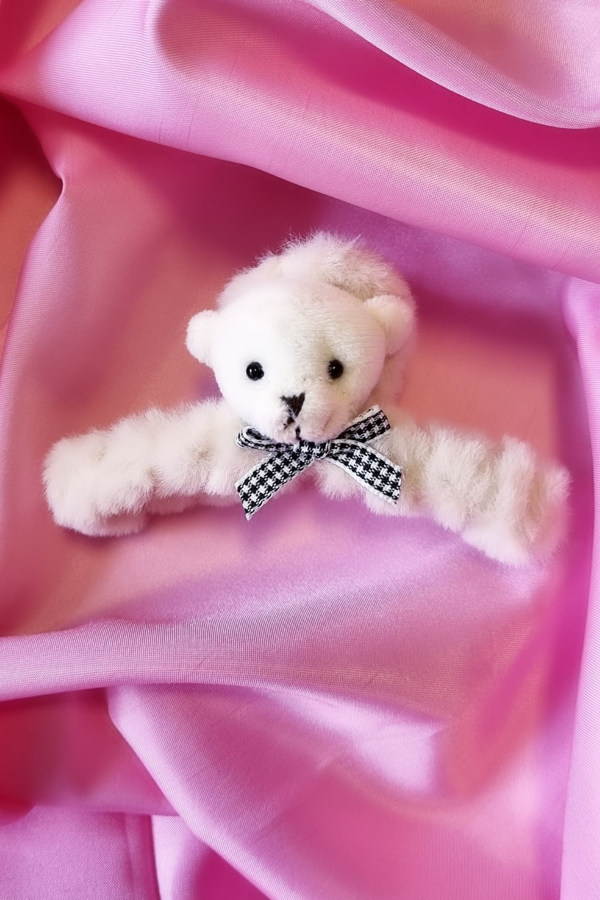 Ayıcıklı Bej Peluş Toka - Image 1