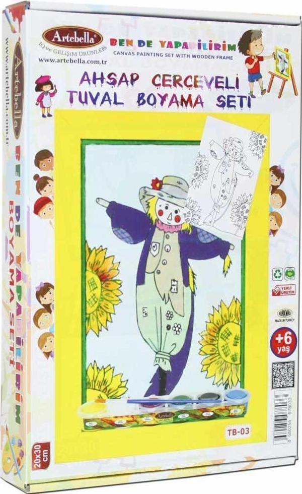 Artebella 03 I Eğitici Ahşap Çerçeveli Tuval Boyama Seti + 6 Yaş 20x30 cm - Image 1