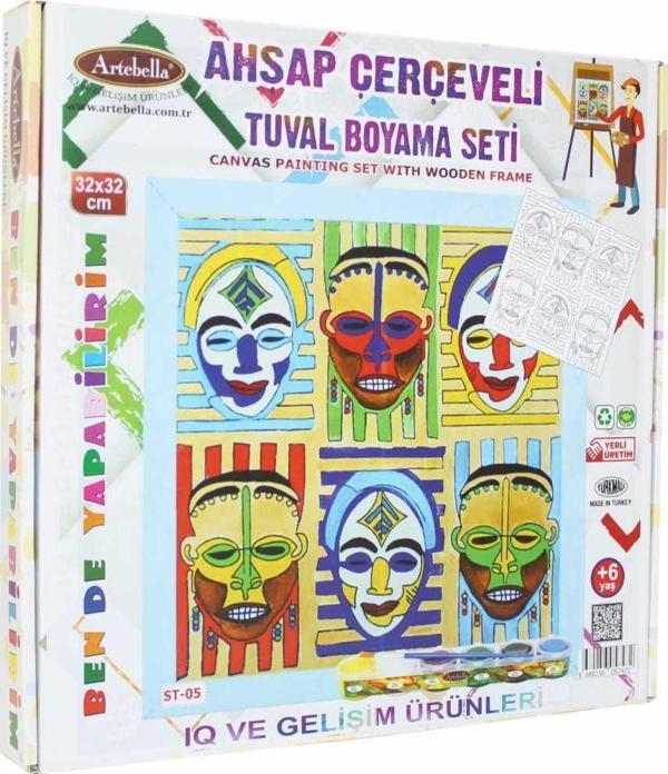 Artebella 05 I Eğitici Ahşap Çerçeveli Tuval Boyama Seti + 6 Yaş 32x32 cm - Image 1