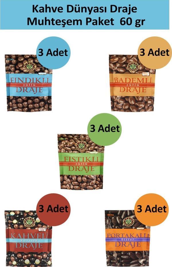 Kahve Dünyası DRAJE MUHTEŞEM PAKET 60 GR x 15 Adet  - Image 1