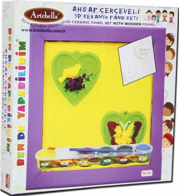 Artebella 03 I Çocuk Ahşap Çerçeveli 3D Seramik Pano Boyama Seti - Image 1