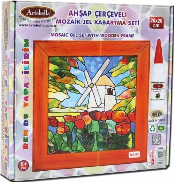 Artebella 05 I Çocuk Ahşap Çerçeveli Mozaik Jel Kabartma Seti 20x20 cm - Image 1
