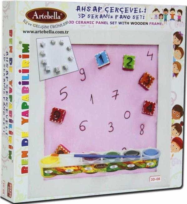 Artebella 08 I Çocuk Ahşap Çerçeveli 3D Seramik Pano Boyama Seti - Image 1