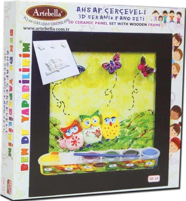 Artebella 10 I Çocuk Ahşap Çerçeveli 3D Seramik Pano Boyama Seti - Image 1